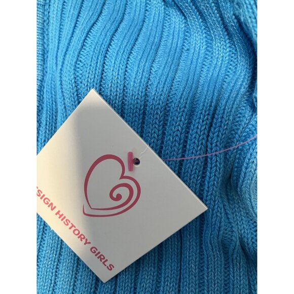 Design History Girls NWT Full Zip Blue Mock-Neck Crop Sweater Size XL - Picture 2 of 8
